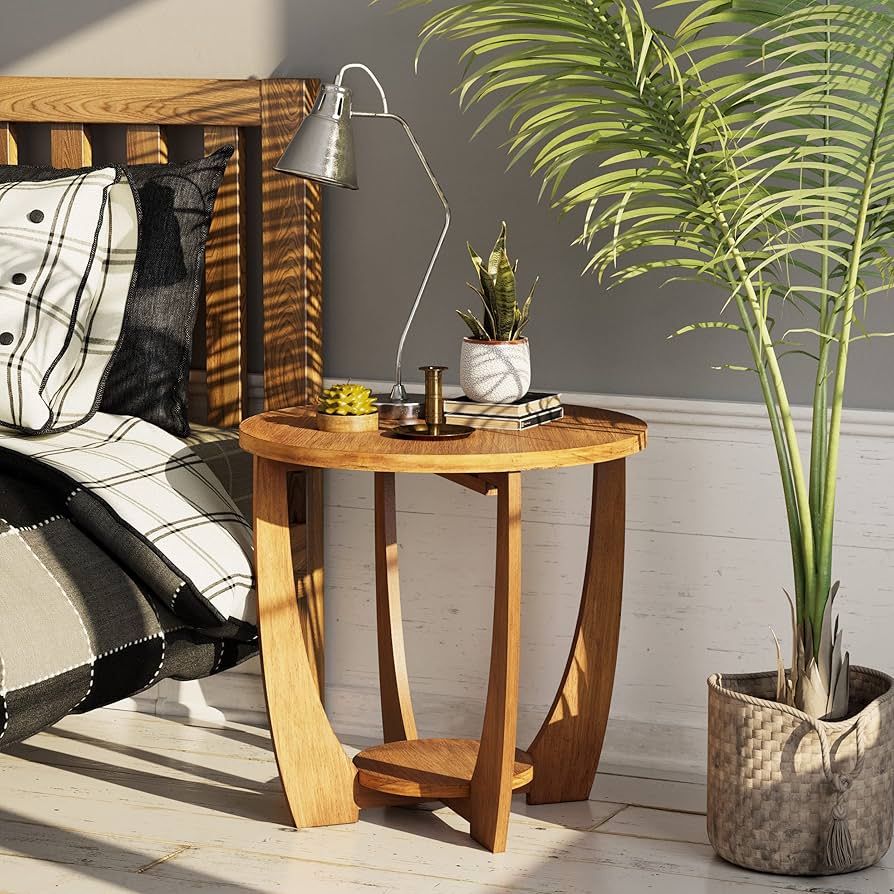 コーヒーテーブル/サイドテーブル country corner side table Amazon.com: COZAYH Rustic Farmhouse End Table with Storage